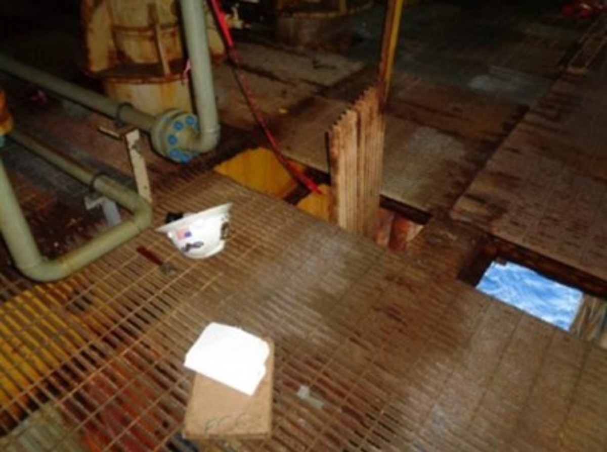 Post-incident photograph of hazardous grating section