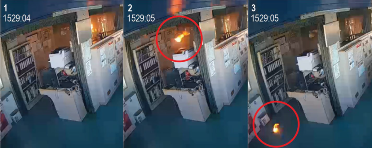 start of fire was captured on camera