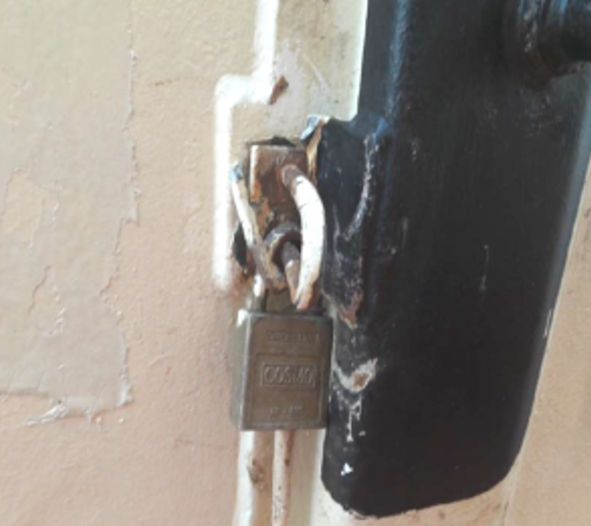 Padlock cut open