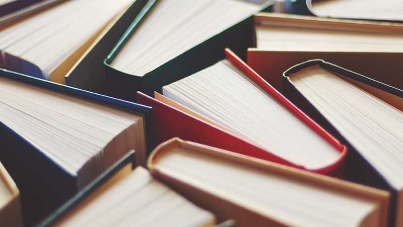 A photo of some books from the top