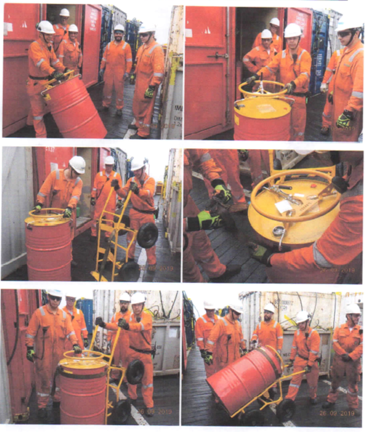 Engineered control – drum trolley and wheel – implemented on this vessel to remove people from the hazard