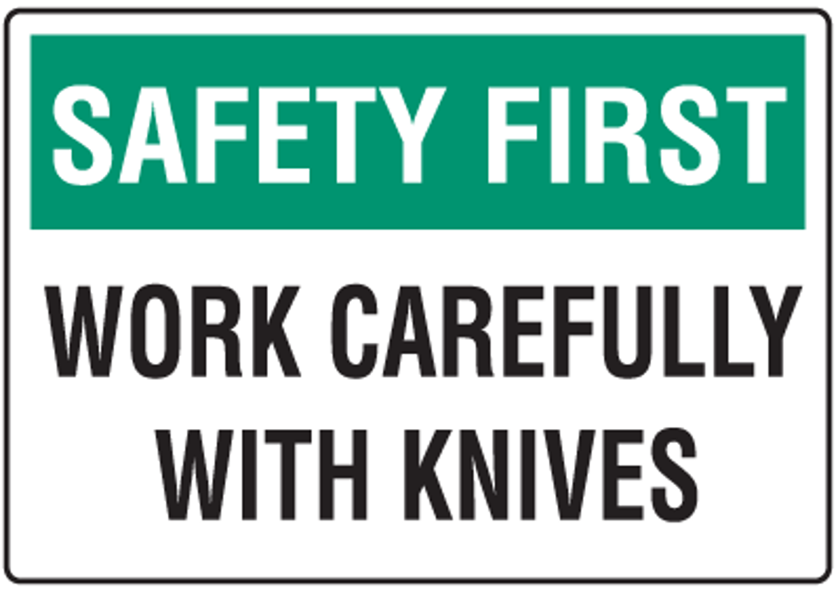 A crew member was working with a knife when his knife suddenly slipped and sliced a layer of skin off his index finger and part of the nail off the next finger on his left hand.