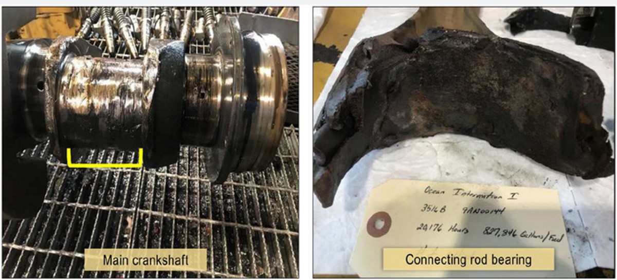 IMCA SF NTSB: Engine Failure leads to fire aboard offshore supply vessel Photo of failed engines crankshaft
