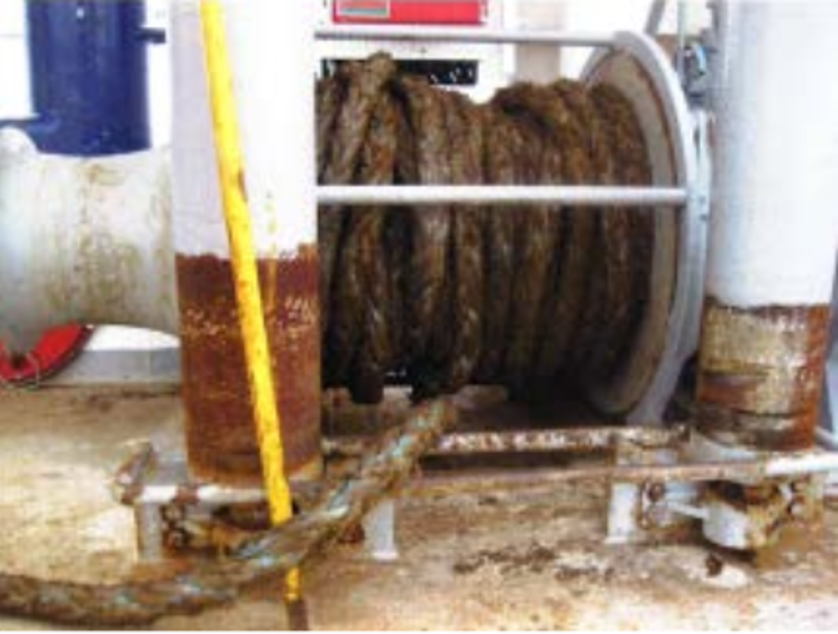 Front view of mooring line