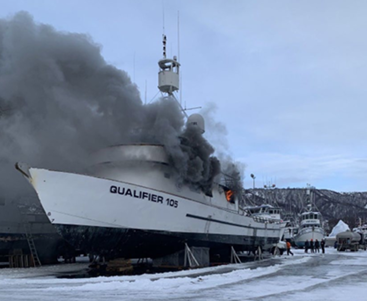 IMCA SF NTSB: Fire on vessel – stray electrical current during welding 1 Qualifier 105 on fire in the boatyard