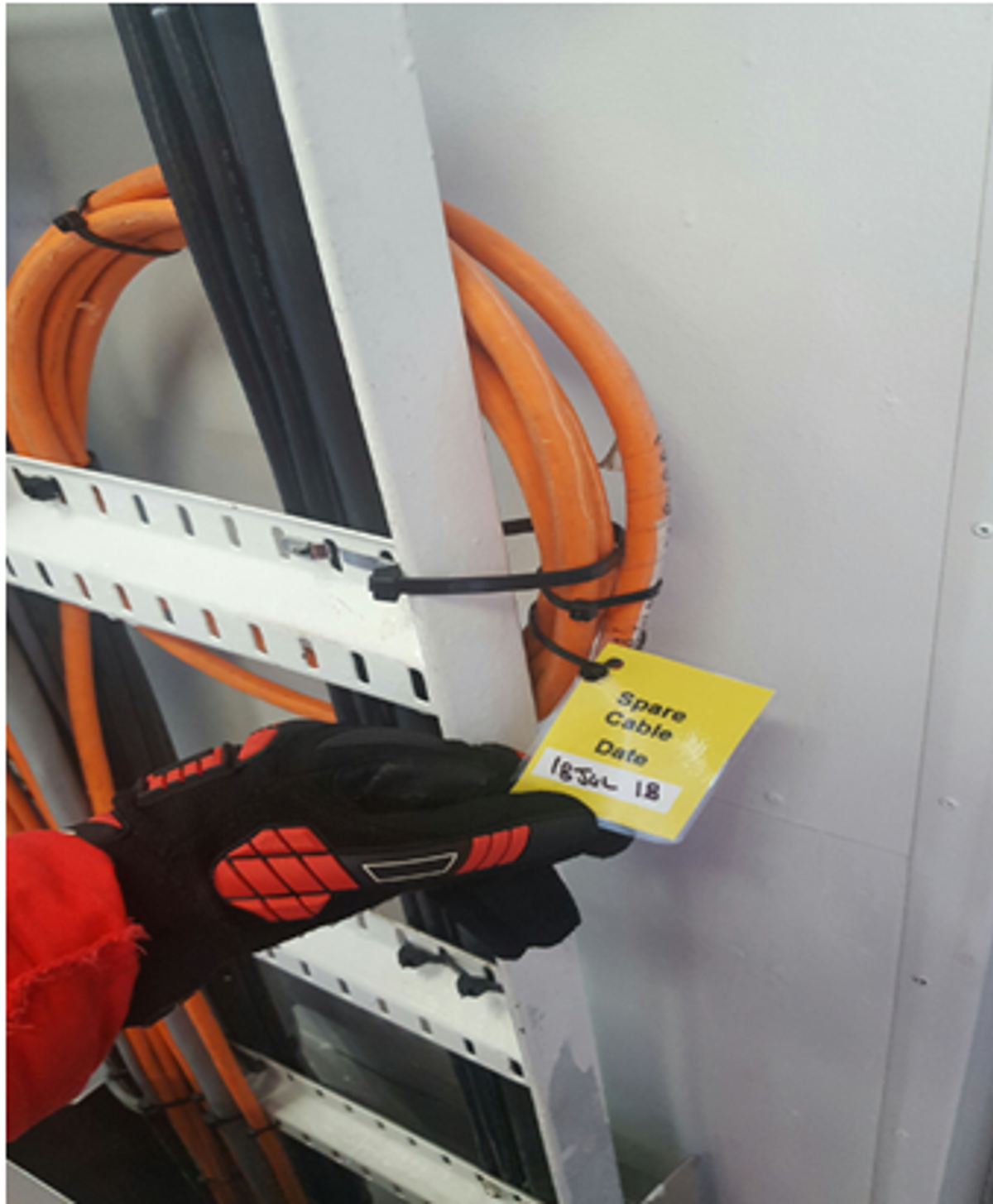 IMCA SF Electrician received electric shock from a bare cable 3 Wire end of live cable labelled spare