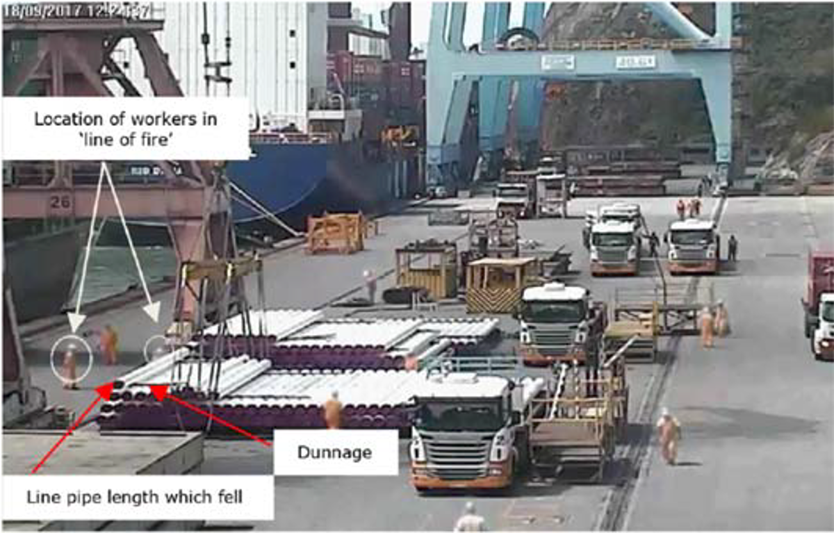 IMCA SF Dropped pipe incidents with potentially fatal consequences line pipe load out operation