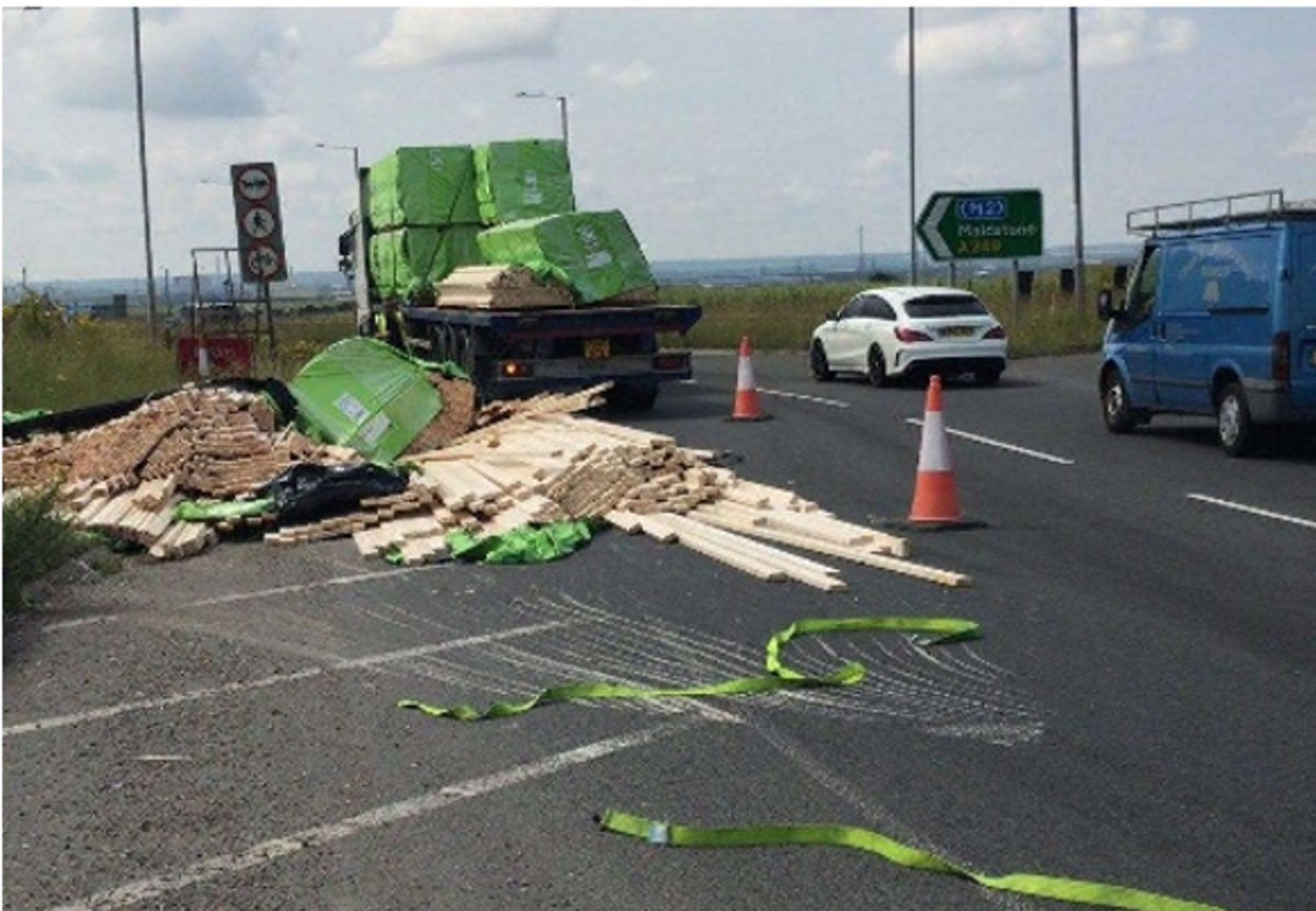 Photo of load lost from lorry on public road