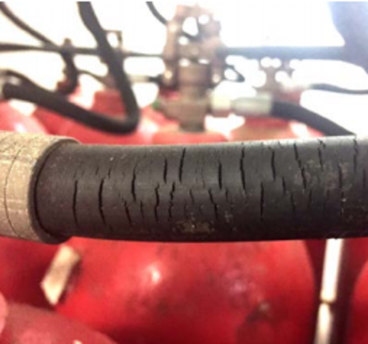 Cracked CO2 discharge hose