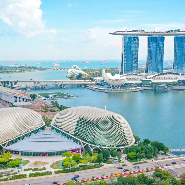 Photo of Singapore's iconic skyline during the day