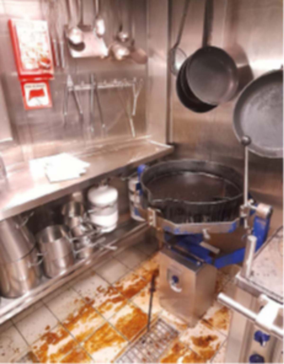 Oil spillage in galley