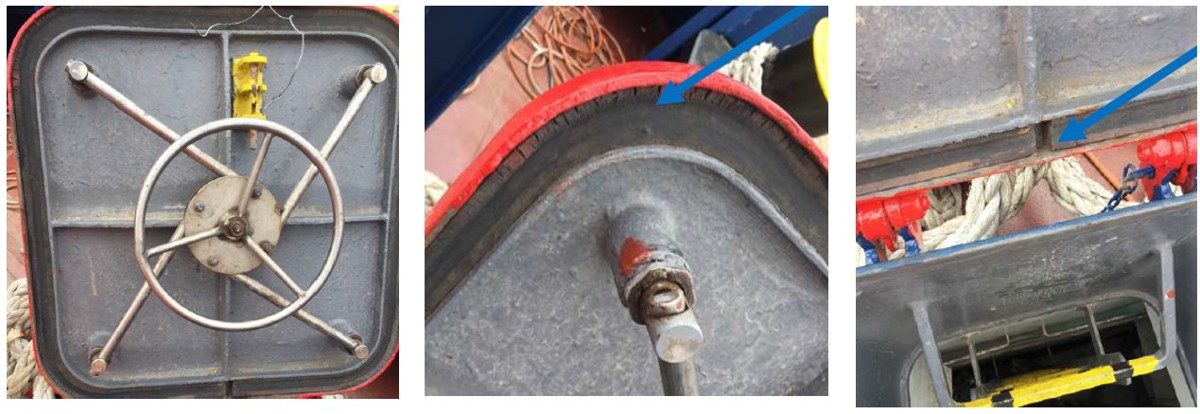 IMCA SF Get it fixed!! Deteriorated seals on emergency hatch Deteriorated seals on emergency hatch