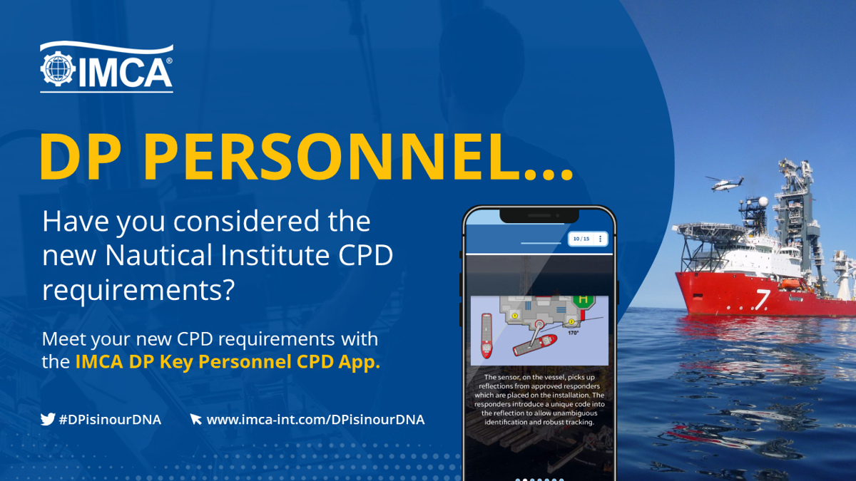 Promotional image of new module for IMCA's DP Key Personnel CPD App