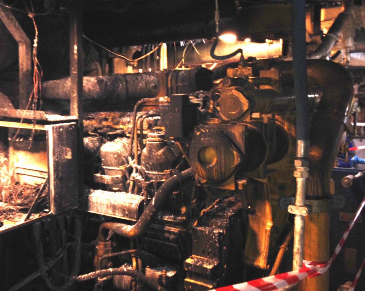 Damage to the engine room