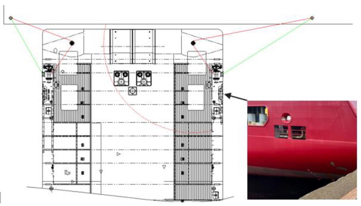 IMCA SF Lost Time Injuries due to a failed mooring line Failed mooring diagram / Photo