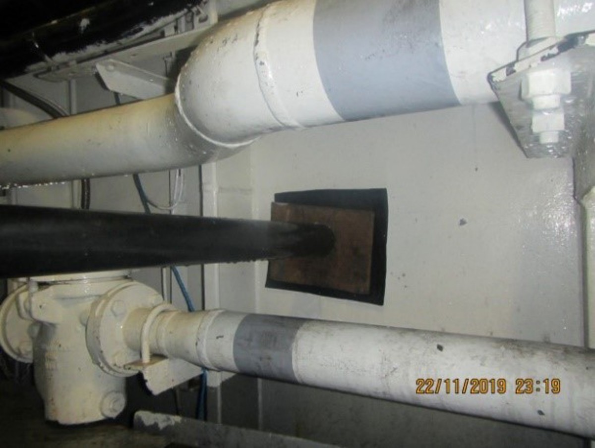 IMCA SF Vessel flooding incident 7 A vessel suffered flooding and loss of integrity, caused by sea water ingress into the engine room, due to a hole developing in the box cooler bulkhead.
