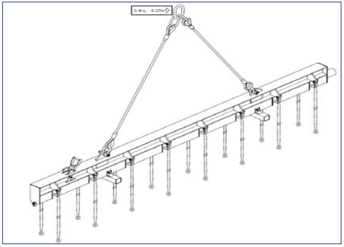 During subsea lifting operations with divers in the water, a large mattress lifting beam was lowered inappropriately close to the divers