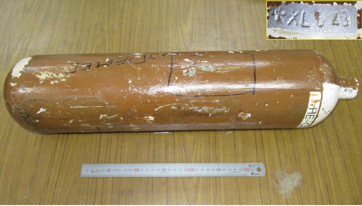 IMCA SF Failure of in-service saturation bailout bottle Screenshot 2021 09 22 084137 image 1 leaking cylinder
