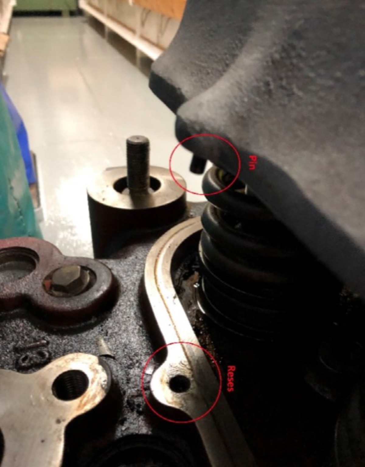 the cover of cylinder number one was not mounted correctly and the guide pin of the cover was not in the recess of the cylinder head on the exhaust side