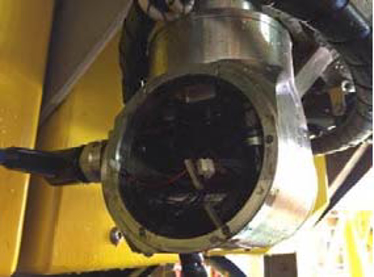 IMCA SF Failure of underwater pan and tilt rotator unit 3 Close up of broken pan and tilt unit