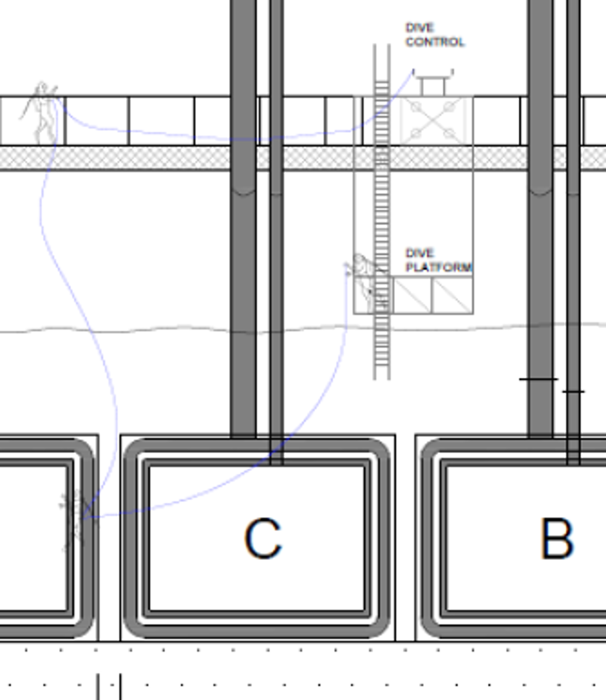 IMCA SF 03/17: Near miss: Unidentified differential pressure led to diver’s umbilical getting trapped 4 The diving operation necessitated moving repeatedly back and forth across the 5m wide intake opening between the clamps.