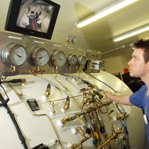 Photo of a diving decompression chamber