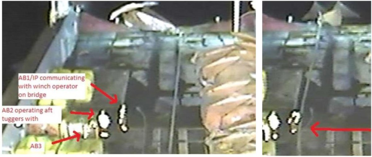 IMCA SF: LTI: person struck by uncontrolled swing in chain CCTV of person struck by uncontrolled swing in chain