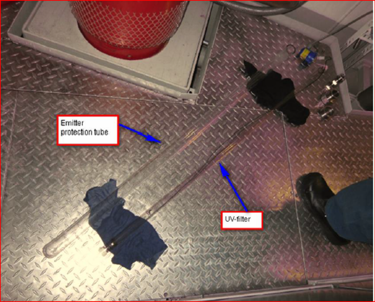 Emitter tube and UV filter